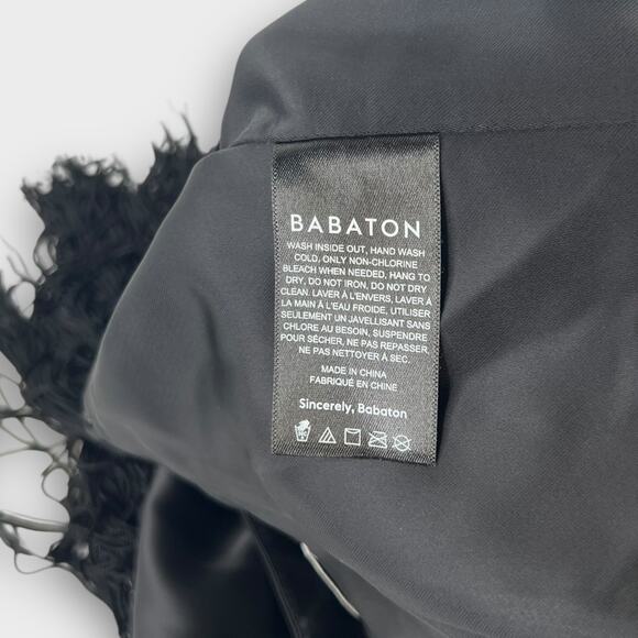 Aritzia Babaton Mirage Fringe Top in Espace Black Size Medium NEW - Picture 6 of 7